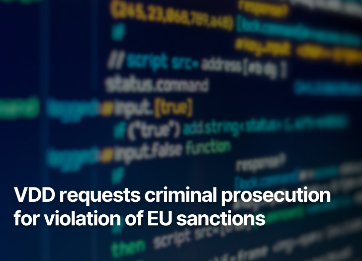 VDD requests criminal prosecution for violation of EU sanctions