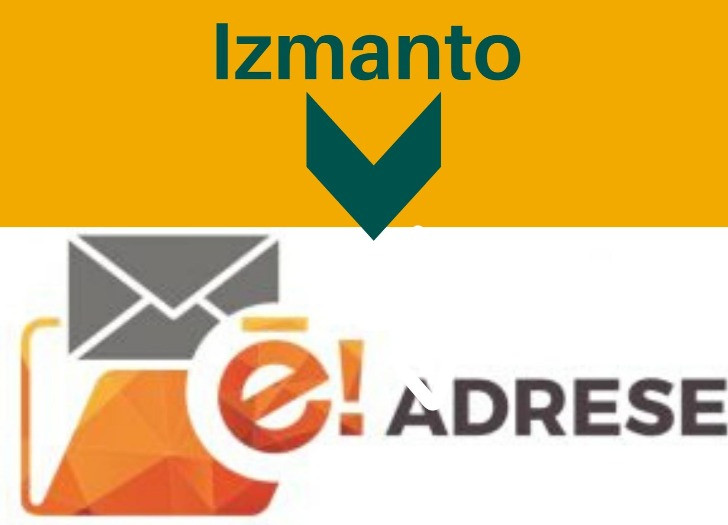 Bildē attēlots e-adreses logo un aicinājums to izmantot. Foto: Finanšu izlūkošanas dienests. 